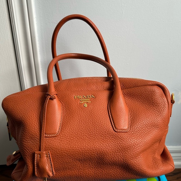 Prada Handbags - Prada Orange Leather Women's Bag